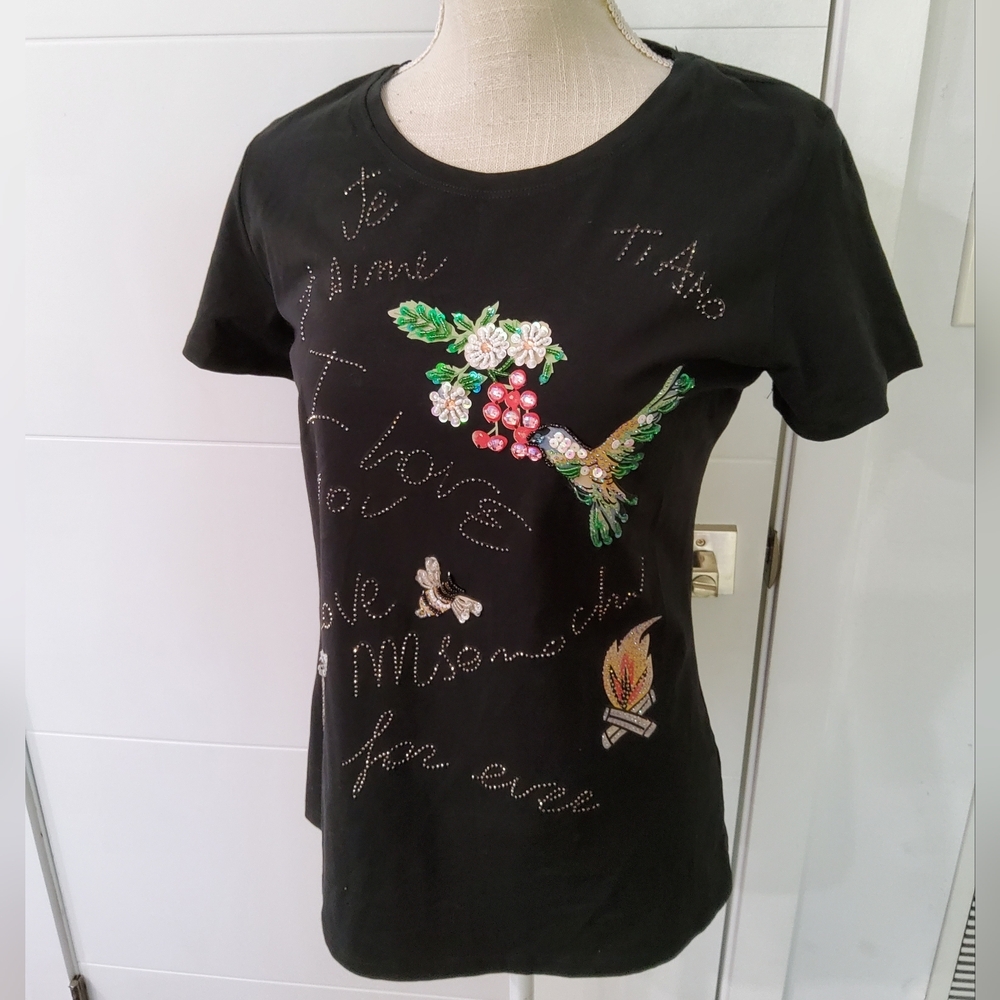 Monte Cervino Beaded T-shirt Short Sleeve Size M